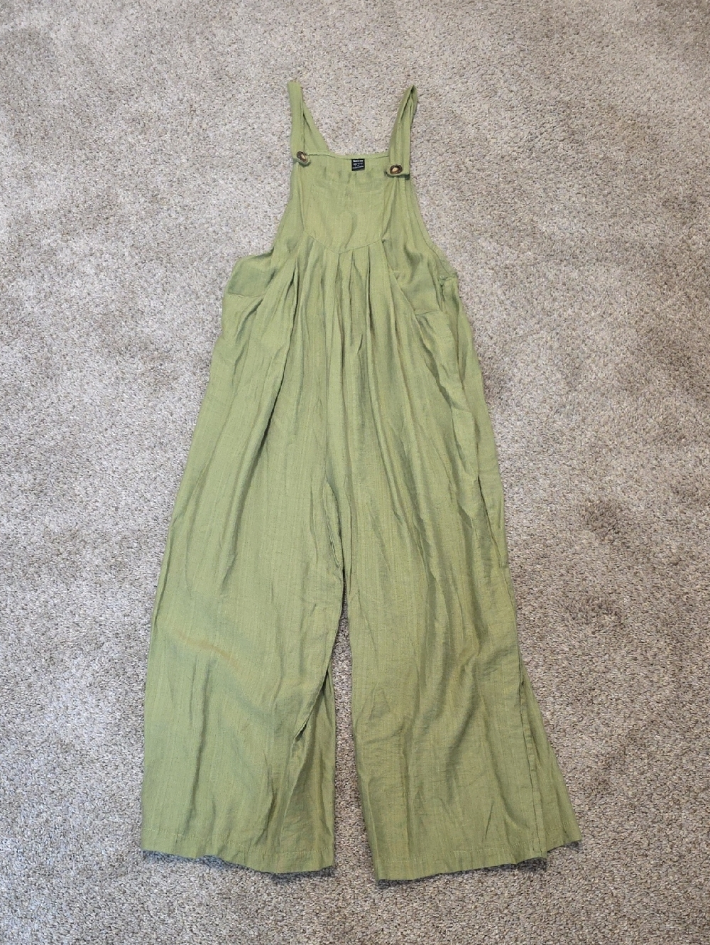 SHEIN Olive Green Wide-Leg Overalls Jumpsuit